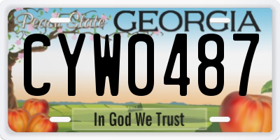 GA license plate CYW0487