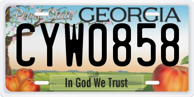 GA license plate CYW0858