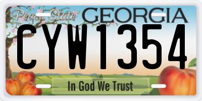 GA license plate CYW1354