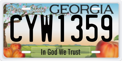 GA license plate CYW1359