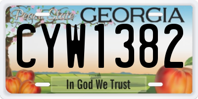GA license plate CYW1382