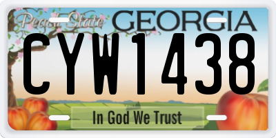 GA license plate CYW1438