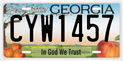 GA license plate CYW1457
