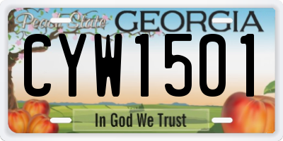 GA license plate CYW1501