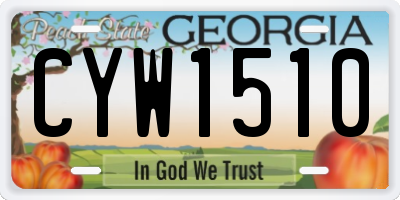 GA license plate CYW1510