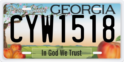GA license plate CYW1518