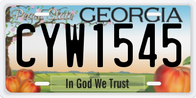 GA license plate CYW1545