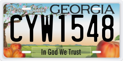 GA license plate CYW1548