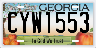 GA license plate CYW1553