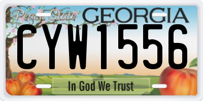 GA license plate CYW1556