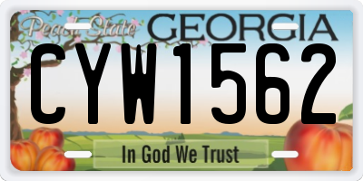 GA license plate CYW1562