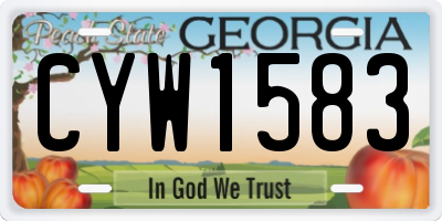 GA license plate CYW1583