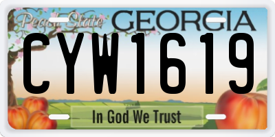 GA license plate CYW1619
