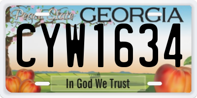 GA license plate CYW1634