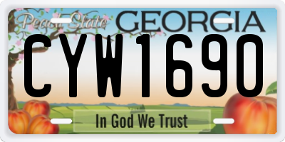 GA license plate CYW1690