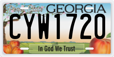 GA license plate CYW1720