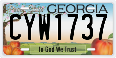 GA license plate CYW1737