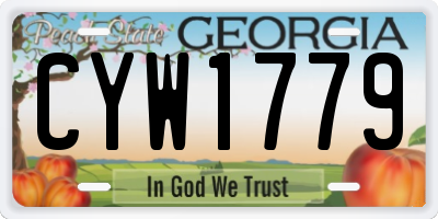 GA license plate CYW1779