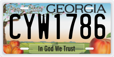 GA license plate CYW1786