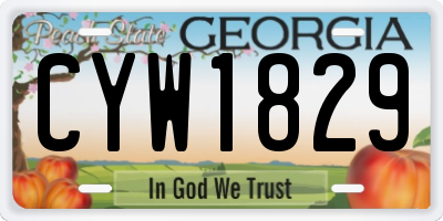 GA license plate CYW1829