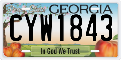 GA license plate CYW1843