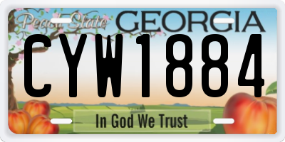 GA license plate CYW1884