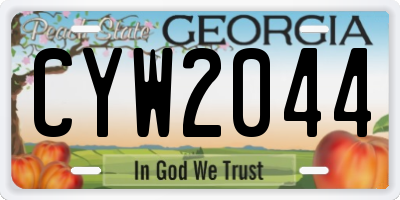 GA license plate CYW2044