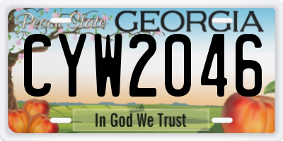 GA license plate CYW2046