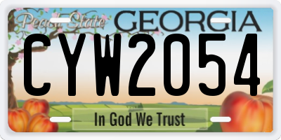 GA license plate CYW2054