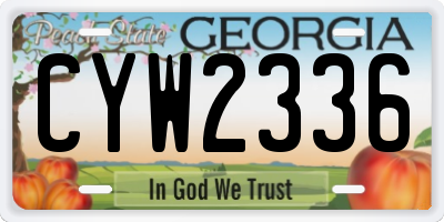 GA license plate CYW2336