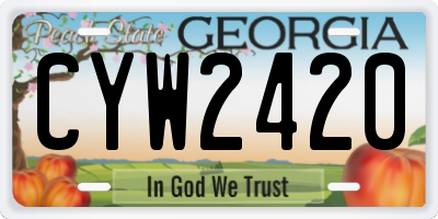 GA license plate CYW2420