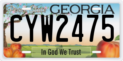 GA license plate CYW2475