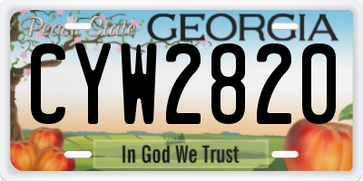 GA license plate CYW2820