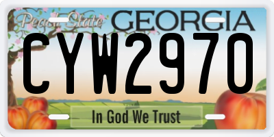 GA license plate CYW2970