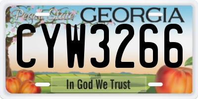 GA license plate CYW3266