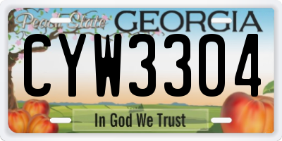 GA license plate CYW3304