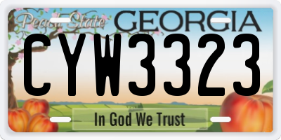 GA license plate CYW3323