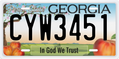 GA license plate CYW3451
