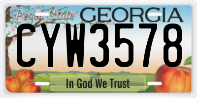 GA license plate CYW3578