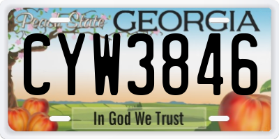 GA license plate CYW3846