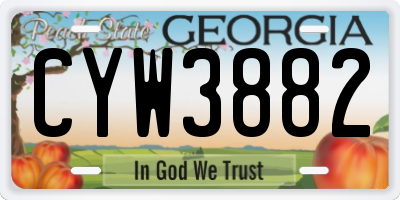 GA license plate CYW3882