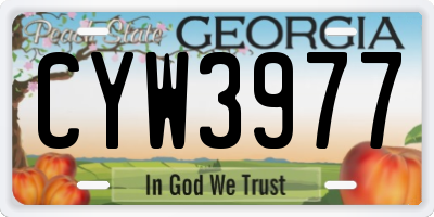 GA license plate CYW3977