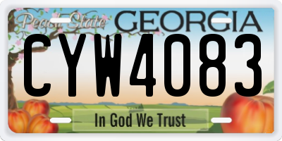 GA license plate CYW4083