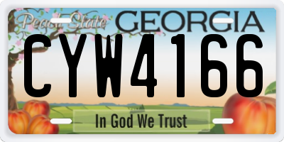 GA license plate CYW4166