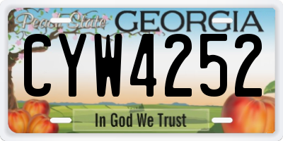 GA license plate CYW4252