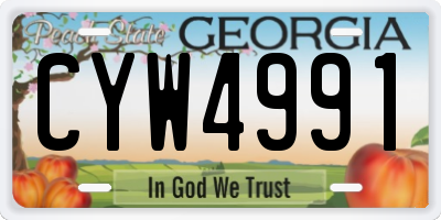 GA license plate CYW4991