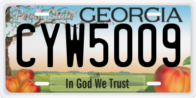 GA license plate CYW5009