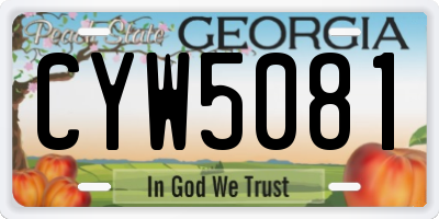 GA license plate CYW5081