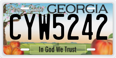 GA license plate CYW5242