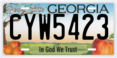 GA license plate CYW5423